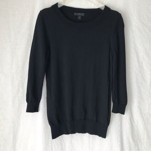 J Crew Women’s  boat neck 3/4 Sleeve 100%Merino Wool sweater,black Size XS.